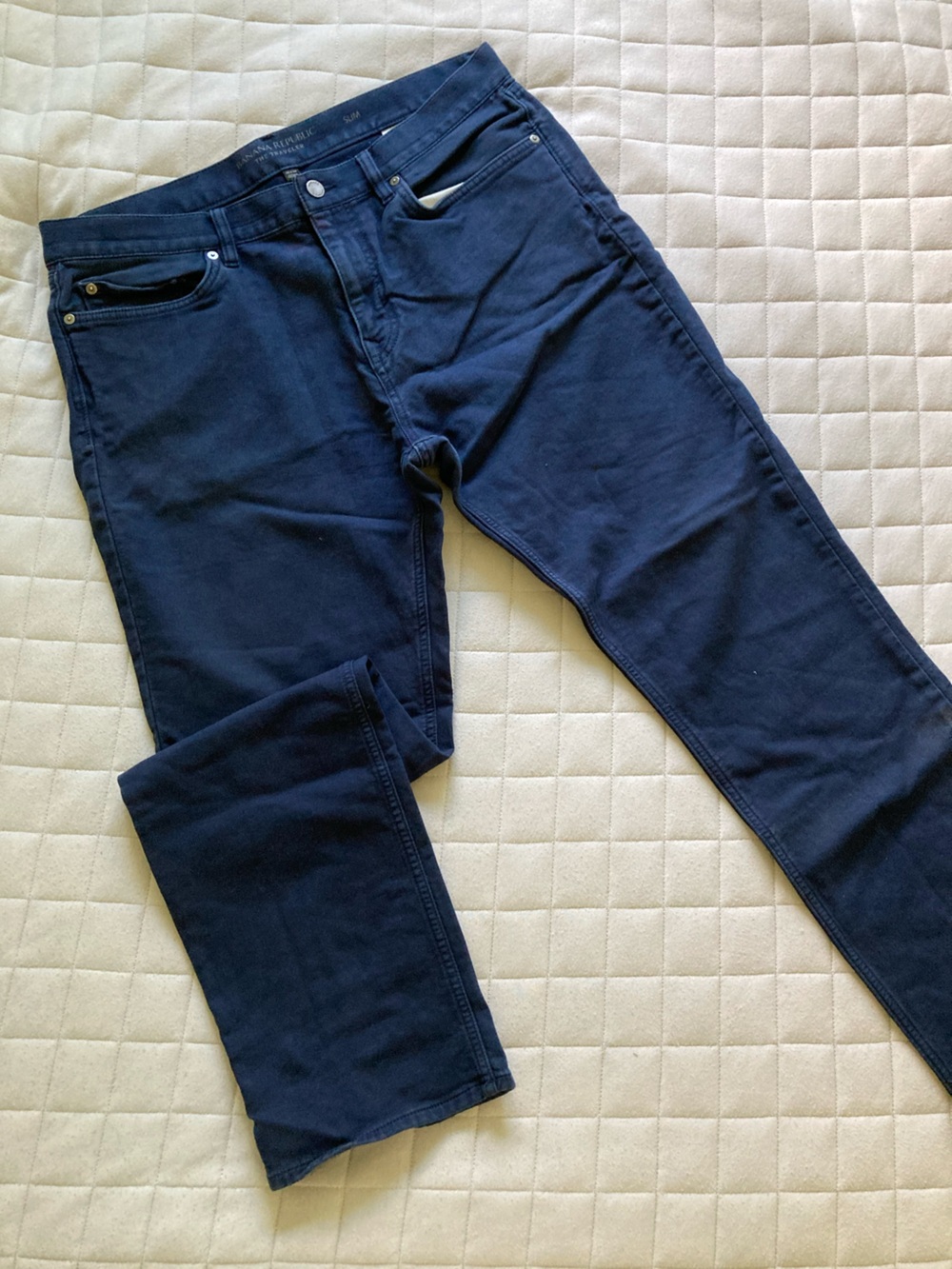 Banana Republic Men's Navy Slim Straight Chinos